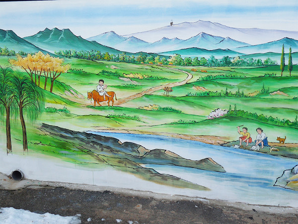 평리 선장목적을 화제(畫題)로 삼아 그린 벽화 – 출처: 모정마을 벽화의 거리
